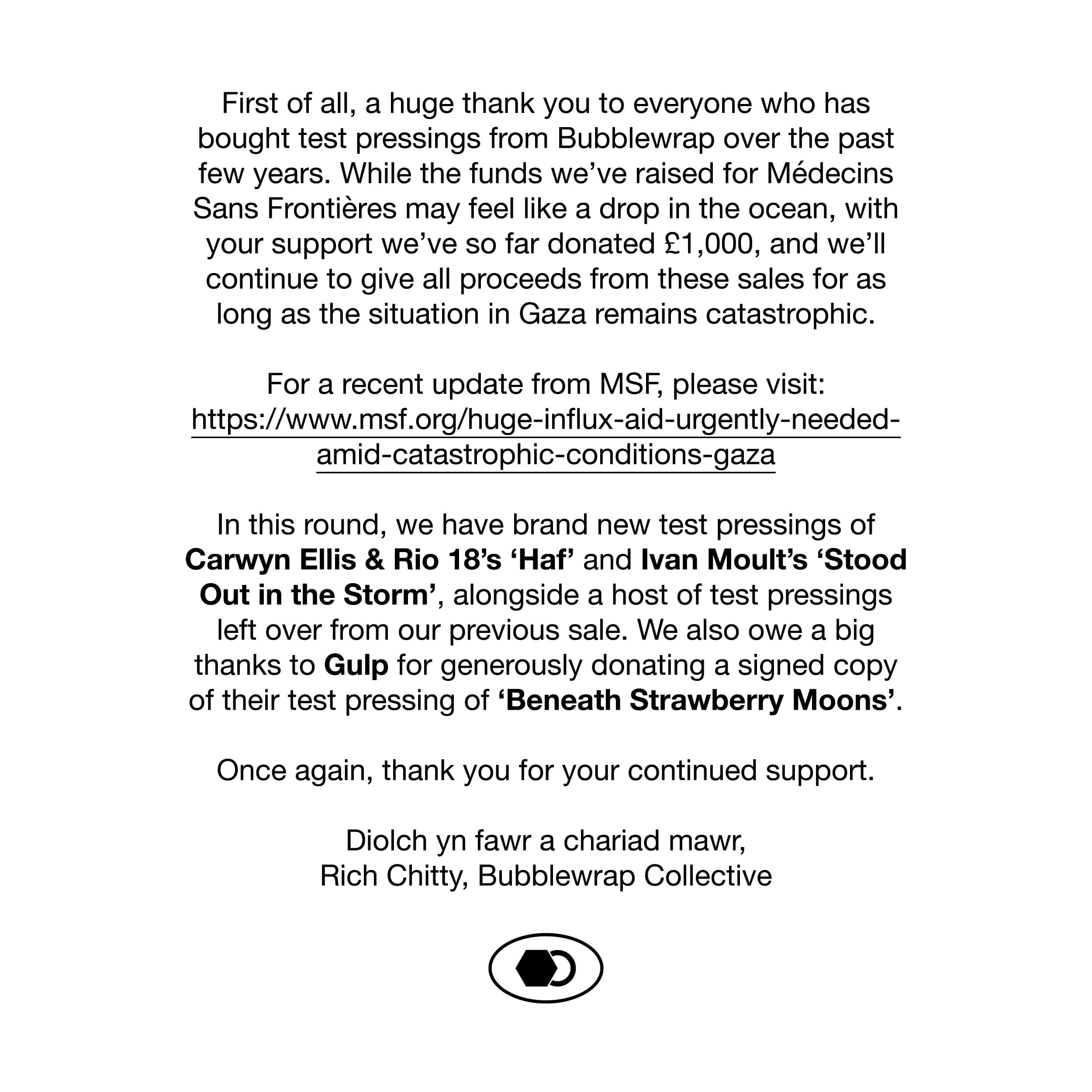 Test Pressings for Gaza